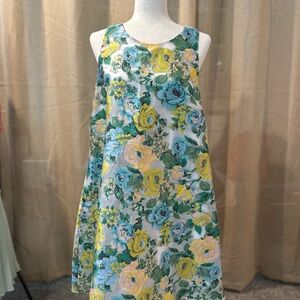 Floral Dress in Blue and Yellow